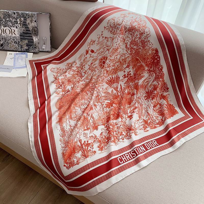 Dior silk scarf 90X90cm E25 (3)